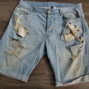 Mens H&M Denim Ripped Shorts